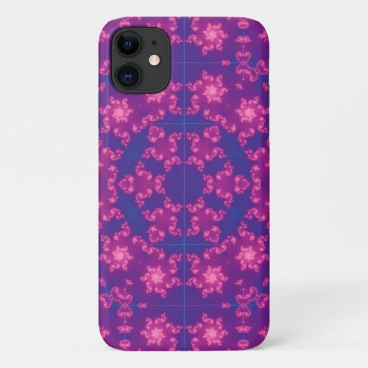 Roze en Paarse Mandela Ronde Snowflakes Case-Mate iPhone Case (Achterkant)