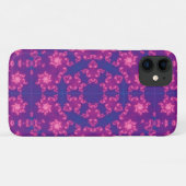 Roze en Paarse Mandela Ronde Snowflakes Case-Mate iPhone Case (Achterkant (horizontaal))