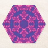 Roze en Paarse Mandela Ronde Snowflakes Kartonnen Onderzetters (Voorkant)