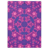 Roze en Paarse Mandela Ronde Snowflakes Klembord (Achterkant)