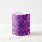 Roze en Paarse Mandela Ronde Snowflakes Koffiemok (Center)