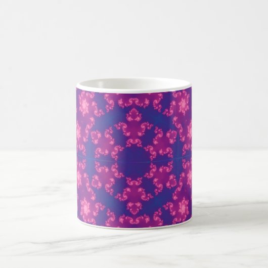 Roze en Paarse Mandela Ronde Snowflakes Koffiemok (Center)