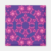 Roze en Paarse Mandela Ronde Snowflakes Magneet (Voorkant)