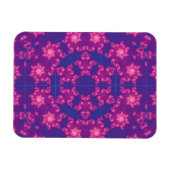 Roze en Paarse Mandela Ronde Snowflakes Magneet (Horizontaal)