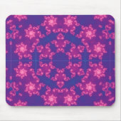 Roze en Paarse Mandela Ronde Snowflakes Muismat (Voorkant)