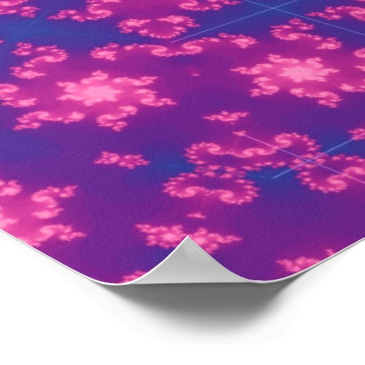 Roze en Paarse Mandela Ronde Snowflakes Poster (Hoek)