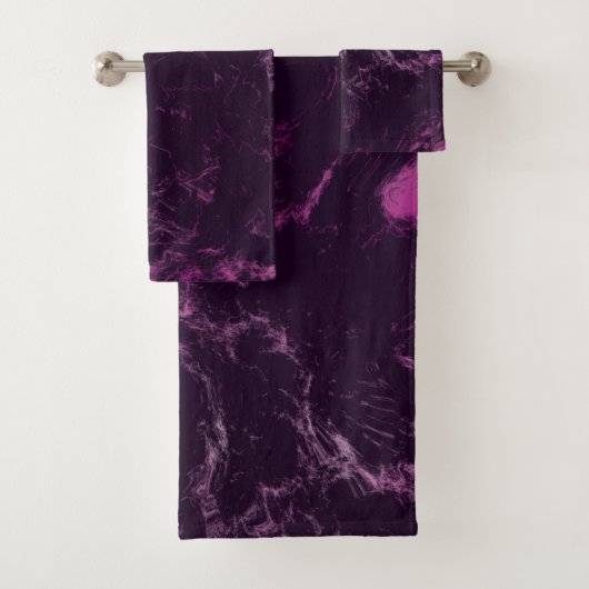 roze en paarse Marmer abstract Bad Handdoek (Insitu)
