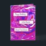 Roze en Paarse marmer Art Happy Birthday Friend Kaart<br><div class="desc">Gepersonaliseerde Happy Birthday voor de beste vriendenkroze en paarse gedraaide blanco kaart met marmer-vloeistof.</div>