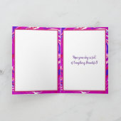 Roze en Paarse marmer Art Happy Birthday Friend Kaart (Binnen)