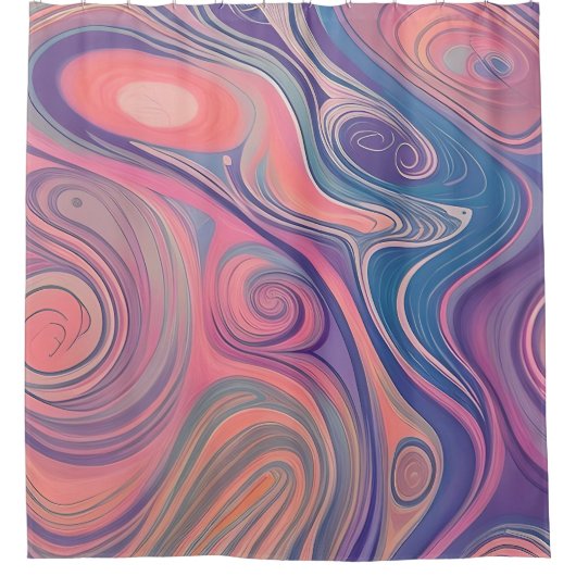 Roze en paarse marmer douchegordijn (Voorkant)