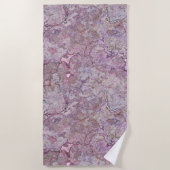 Roze en Paarse marmer Strandlaken (Voorkant)
