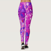 Roze en Paarse marmer Swirls Leggings (Achterkant)