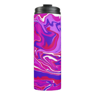 Roze en Paarse marmer Swirls Thermosbeker