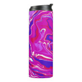 Roze en Paarse marmer Swirls Thermosbeker (Gedraaid links)