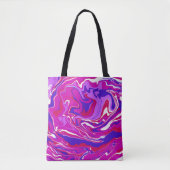 Roze en Paarse marmer Swirls Tote Bag (Voorkant)