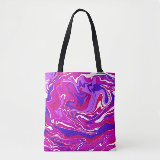 Roze en Paarse marmer Swirls Tote Bag (Voorkant)