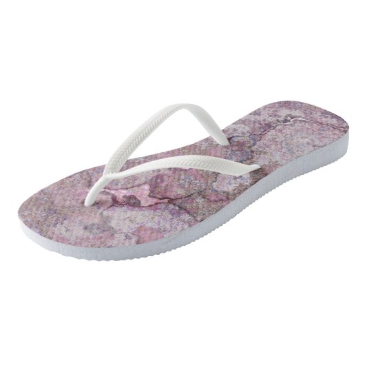 Roze en Paarse marmer Teenslippers (Schuin)