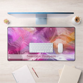Roze en Paarse Marmeren Galaxy Naam Bureaumat