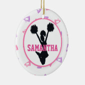 Roze en Paarse Megaphones Cheerleader Keramisch Ornament (Rechts)