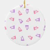 Roze en Paarse Megaphones Cheerleader Keramisch Ornament (Achterkant)