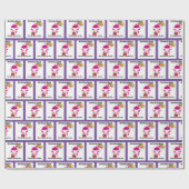 Roze en Paarse Meisje baby Haai inpakpapier (Vlak)