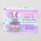 Roze en Paarse meisjesdag Briefkaart (Voorkant / Achterkant)