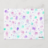 Roze en Paarse meisjesdag Briefkaart (Achterkant)