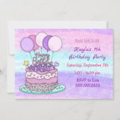 Roze en Paarse meisjesdag Kaart (Voorkant)