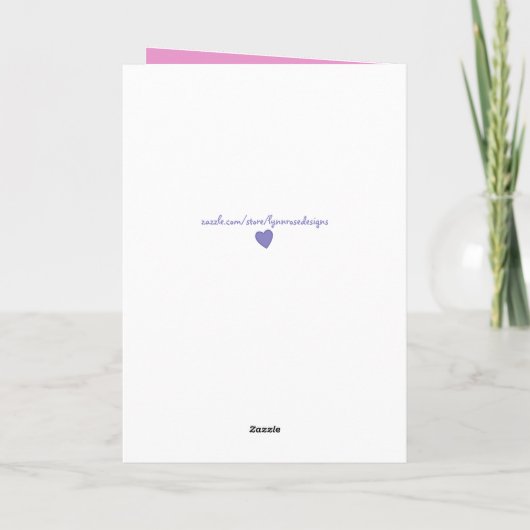 Roze en paarse met foto mummie verjaardag kaart (Achterkant)