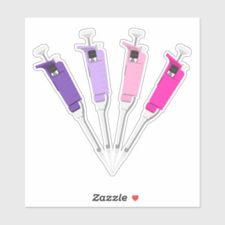 Roze en Paarse micropipetten Sticker