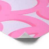 Roze en Paarse mid-eeuwse Abstracte lijnen Poster (Hoek)
