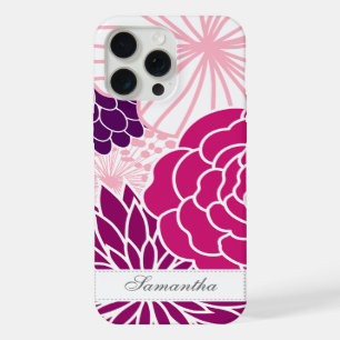 Roze en Paarse Mod Bloemen iPhone 15 Pro Max Hoesje