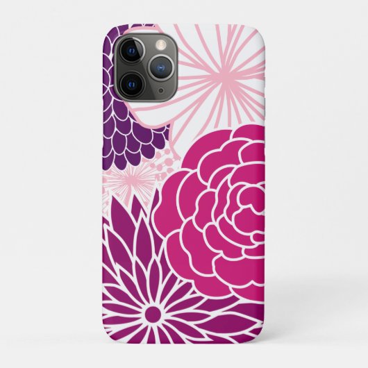 Roze en Paarse Mod Floral Case-Mate iPhone Case (Achterkant)