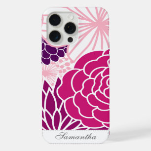 Roze en Paarse Mod Floral iPhone 15 Pro Max Case