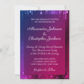 Roze en Paarse Moderne Glitter Bruiloft Kaart (Voorkant)