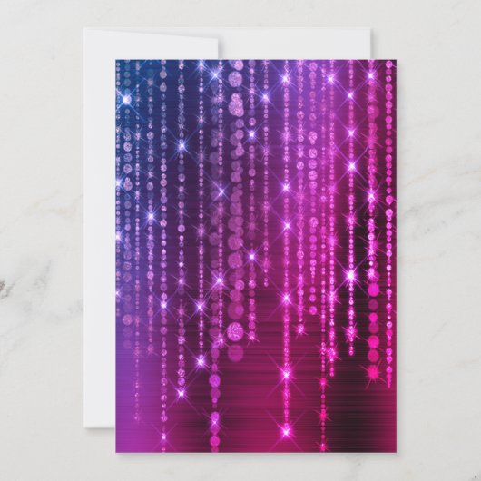 Roze en Paarse Moderne Glitter Bruiloft Kaart (Achterkant)