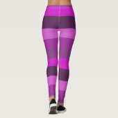 Roze en paarse monochrome strepenpatroon leggings (Achterkant)