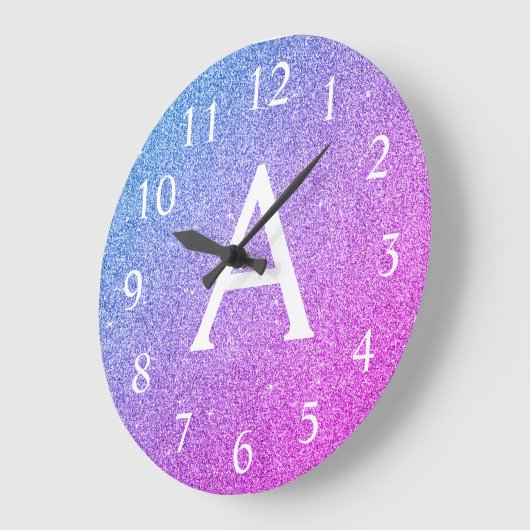 Roze en Paarse monogram Grote Klok (Hoek)