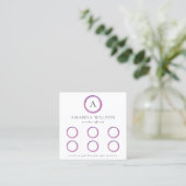 Roze en Paarse Monogram Moderne Klantenkaartje (Staand voorkant)
