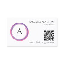 Roze en Paarse Monogram QR-code Modern