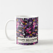 Roze en Paarse Monsters Halloween Koffiemok (Links)