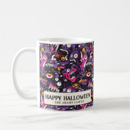 Roze en Paarse Monsters Halloween Koffiemok