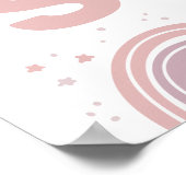 Roze en paarse moppige regenboog. Kinderen monogra Poster (Hoek)