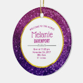 Roze en Paarse mousserende glitter Gemstenen geboo Keramisch Ornament (Links)