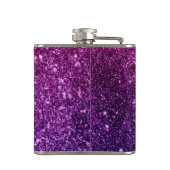 Roze en Paarse mousserende glitter Gemstenen Monog Heupfles (Achterkant)