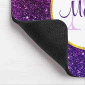 Roze en Paarse mousserende glitter Gemstenen Monog Muismat (Hoek)