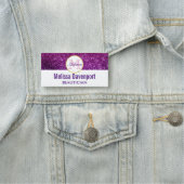 Roze en Paarse mousserende glitter Gemstenen Monog Naamplaatje (In situ)