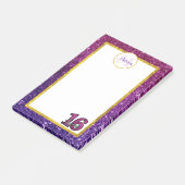 Roze en Paarse mousserende glitter Gemstenen Monog Post-it® Notes (Schuin)