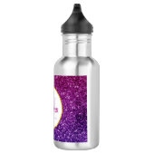 Roze en Paarse mousserende glitter Gemstenen Monog Waterfles (Rechts)