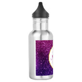 Roze en Paarse mousserende glitter Gemstenen Monog Waterfles (Links)